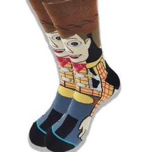 Brown and Black Casual Socks with Playful Design